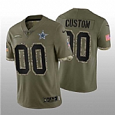 Men's Dallas Cowboys ACTIVE PLAYER Custom 2022 Olive Salute To Service Limited Stitched Jersey,baseball caps,new era cap wholesale,wholesale hats